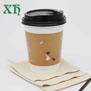 Taza de papel de las tazas de café del papel de empapelar doble de encargo 12oz para llevar