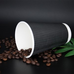 Taza de papel de pared de ondulación tazas de café de papel de pared doble al por mayor